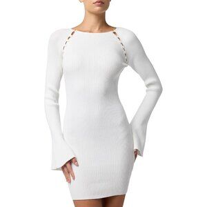 Womens Mallory Boat Neck Mini Sweater Dress Cozy Long Sleeve Casual Fall Outfit